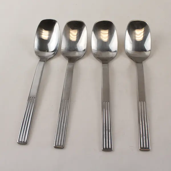 Set of 4 IKEA Stainless Steel Soup Spoons 7-3/8"