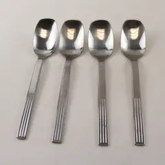 Set of 4 IKEA Stainless Steel Soup Spoons 7-3/8"