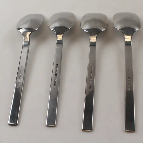 Set of 4 IKEA Stainless Steel Soup Spoons 7-3/8"