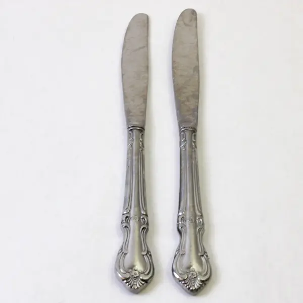 Set of 2 Salem Victoria Stainless Steel Dinner Table Knives 9 in