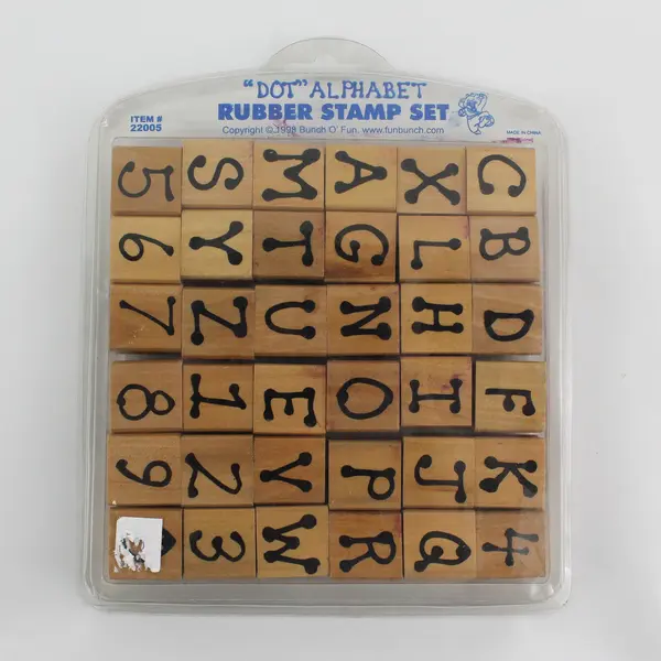 VTG 1998 Bunch O' Fun Dot Alphabet Rubber Stamp Set