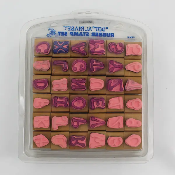 VTG 1998 Bunch O' Fun Dot Alphabet Rubber Stamp Set