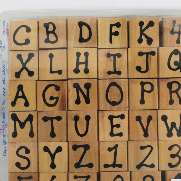 VTG 1998 Bunch O' Fun Dot Alphabet Rubber Stamp Set