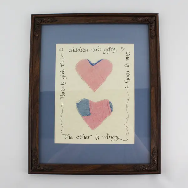 Handmade Framed  Matted Print Parents Give Their Children Two Gifts One Is Roots