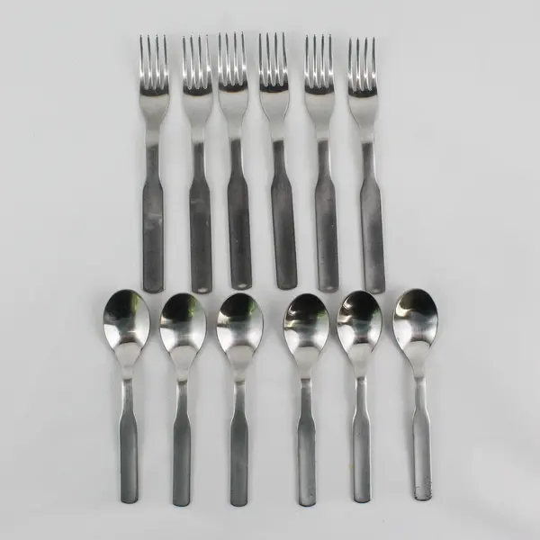 Set of 12 IKEA 365+ Stainless Steel Silverware  6 Salad Forks + 6 Teaspoons