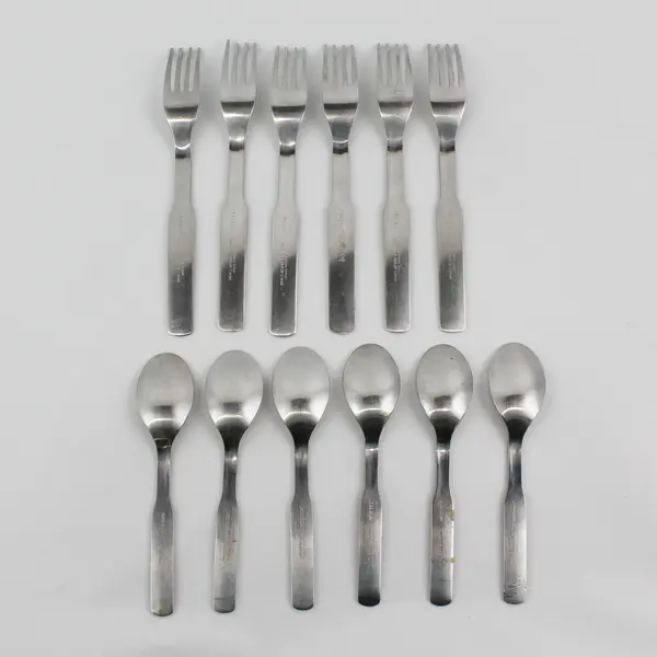 Set of 12 IKEA 365+ Stainless Steel Silverware  6 Salad Forks + 6 Teaspoons