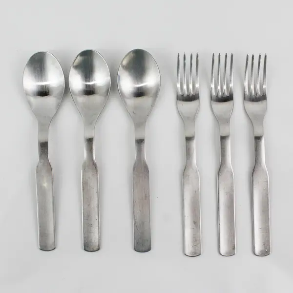 Set of 6 IKEA 365+ Stainless Steel Silverware  3 Dining Forks + 3 Soup Spoons