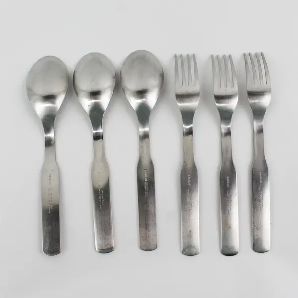 Set of 6 IKEA 365+ Stainless Steel Silverware  3 Dining Forks + 3 Soup Spoons