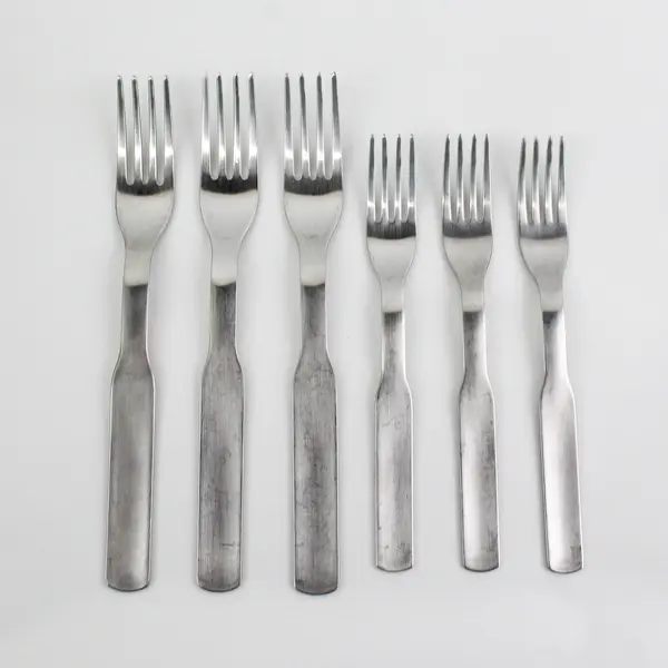 Set of 6 IKEA 365+ Stainless Steel Silverware 3 Dining Forks and 3 Salad Forks