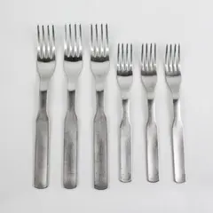 Set of 6 IKEA 365+ Stainless Steel Silverware 3 Dining Forks and 3 Salad Forks