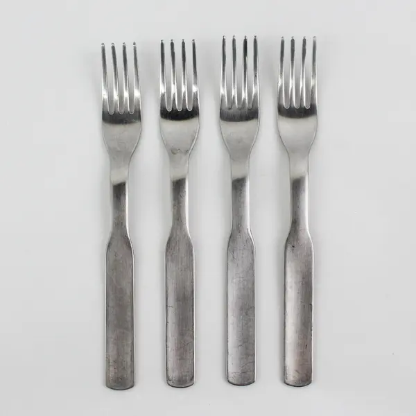 Lot of 4 IKEA 365+ Stainless Steel Silverware  Salad Forks Fiddle Shape Handle
