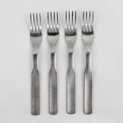Lot of 4 IKEA 365+ Stainless Steel Silverware  Salad Forks Fiddle Shape Handle