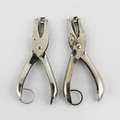 Lot of 2 Vintage ACCO 74005 Chrome Single Hole Paper Punch - Tested