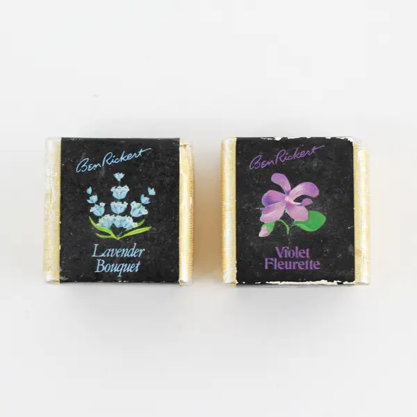 Lot of 2 Ben Rickert Vintage Bath Cubes, 1.5 oz. Each Violet & Lavender