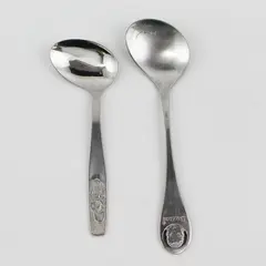 Set of 2 Mismatched Stainless Steel Medicine Feeding Spoons Gerber Herosil