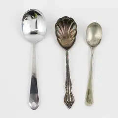 Lot of 3 Mismatched Stainless Steel Sugar Spoons Various Brands
