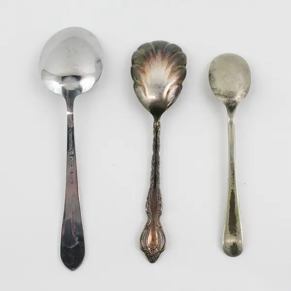 Lot of 3 Mismatched Stainless Steel Sugar Spoons Various Brands