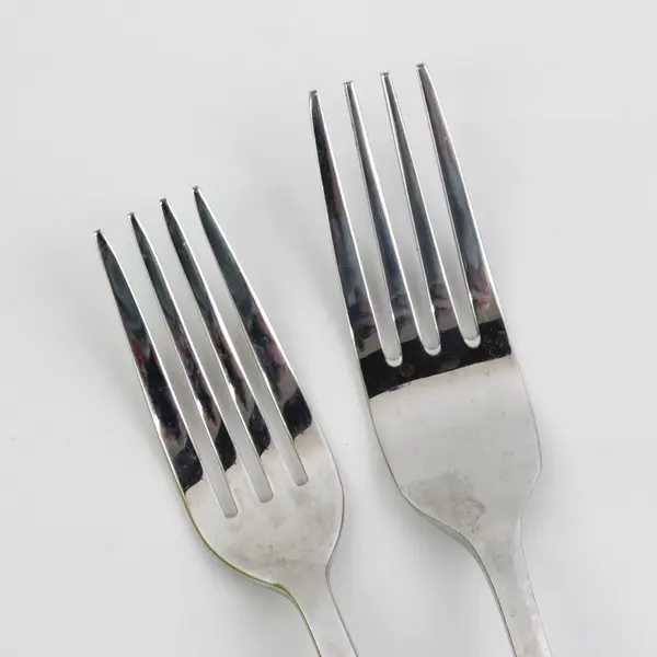Lot of 2 Mismatched Stainless Steel Dining Dinner Place Forks Flatware