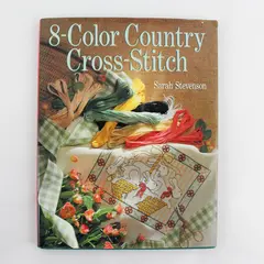 VTG 8-Color Country Cross-Stitch by Sarah Stevenson 1995 Hardcover DJ Good
