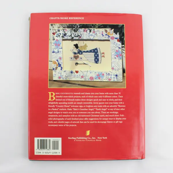 VTG 8-Color Country Cross-Stitch by Sarah Stevenson 1995 Hardcover DJ Good