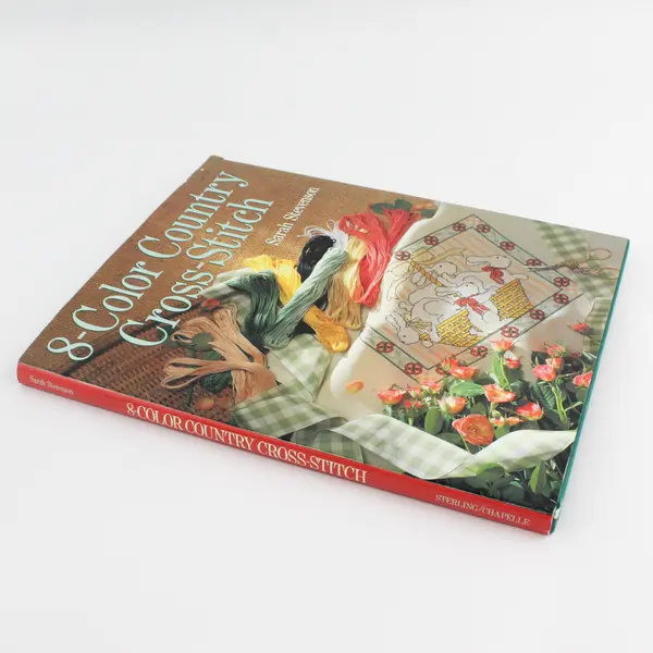 VTG 8-Color Country Cross-Stitch by Sarah Stevenson 1995 Hardcover DJ Good