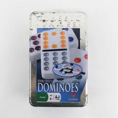 Cardinal Classic Games Double Twelve Color Dot Mexican Train Dominoes in Tin