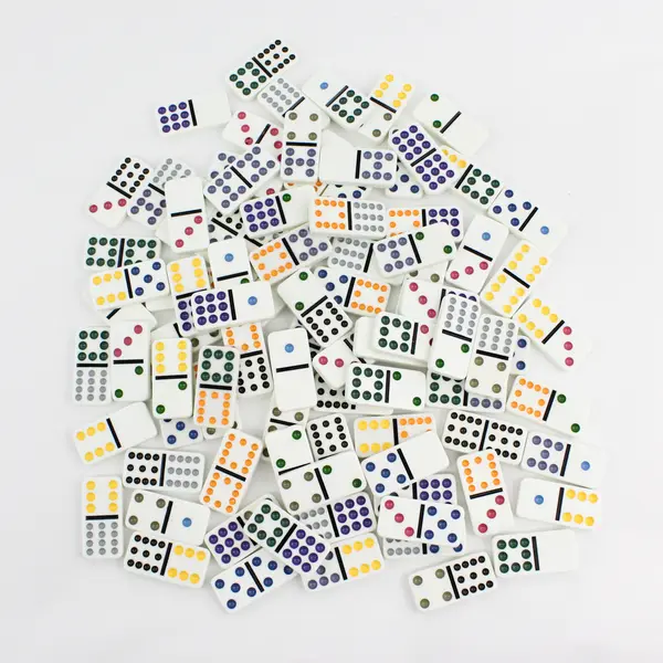 Cardinal Classic Games Double Twelve Color Dot Mexican Train Dominoes in Tin
