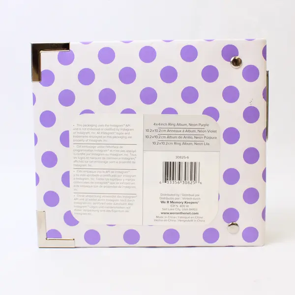 We R Memory Keepers - Polka Dot - "Neon Album" 4x4 Ring Photo Album w/Inserts