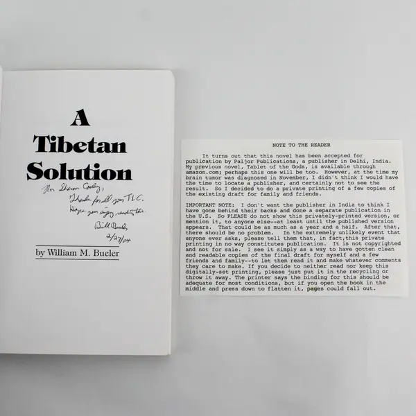 A Tibetan Solution by William M Bueler Self-Published 2004 Signed Copy Paperback