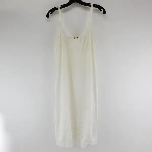 Vtg 60s Movie Star Women's Size 38 Off White Nightgown Lace Trim Slip Dress