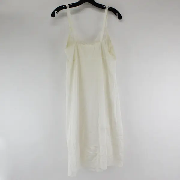 Vtg 60s Movie Star Women's Size 38 Off White Nightgown Lace Trim Slip Dress
