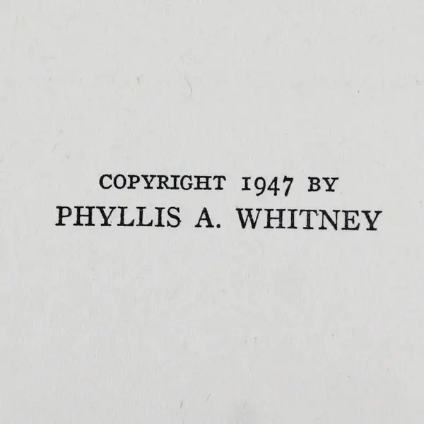 Vintage Writing Juvenile Fiction by Phyllis A Whitney Hardcover 1st Edition 1947