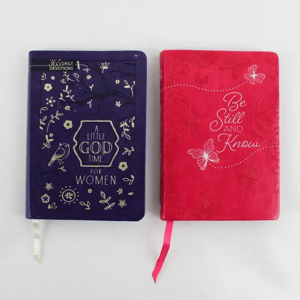 Lot of 2 Daily Devotion Books Faux Leather Soft Covers 2015 & 2016 Good