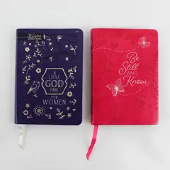 Lot of 2 Daily Devotion Books Faux Leather Soft Covers 2015 & 2016 Good