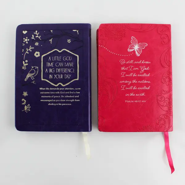 Lot of 2 Daily Devotion Books Faux Leather Soft Covers 2015 & 2016 Good