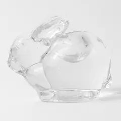 Unbranded Cute Clear Art Glass Bunny/Rabbit Figurine Candle Holder 2.5" Long
