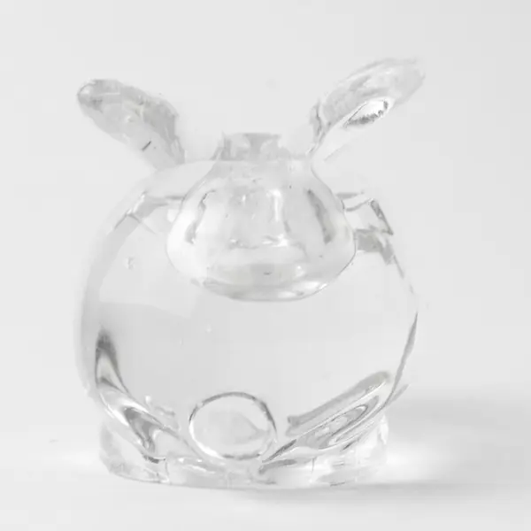 Unbranded Cute Clear Art Glass Bunny/Rabbit Figurine Candle Holder 2.5" Long