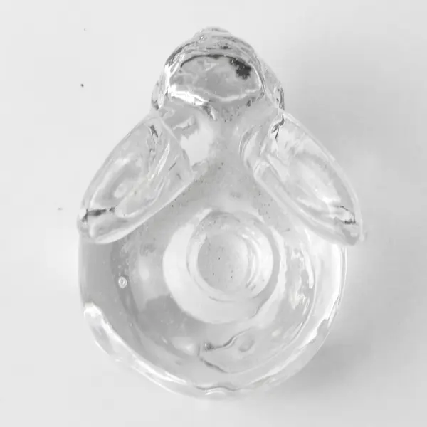 Unbranded Cute Clear Art Glass Bunny/Rabbit Figurine Candle Holder 2.5" Long