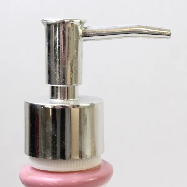 Unbranded White With Pink Roses "Love" Ceramic Liquid Soap Dispenser 10.25" Tall