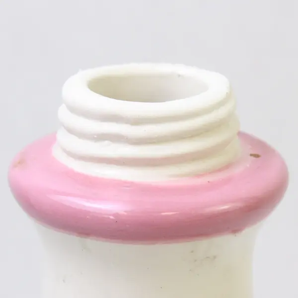 Unbranded White With Pink Roses "Love" Ceramic Liquid Soap Dispenser 10.25" Tall