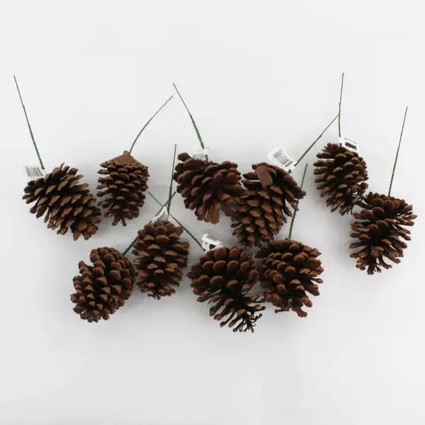  Lot of 10 Darice Pinecones With Wires For Crafting or Floral Arrangements