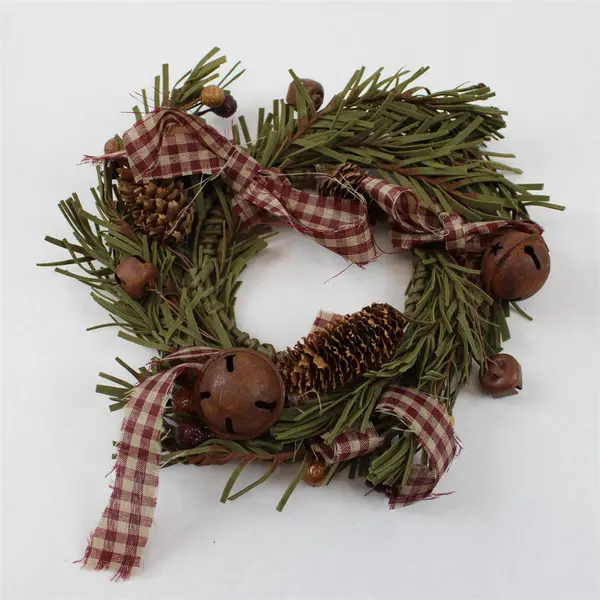 Lot of 3 Holiday Decorations 2 Decorated Boughs & Candle Wreath Pinecones