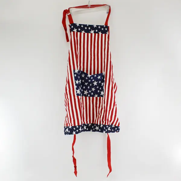 Lot of 2 USA Flag Patriotic Cotton Kitchen Aprons, 2007