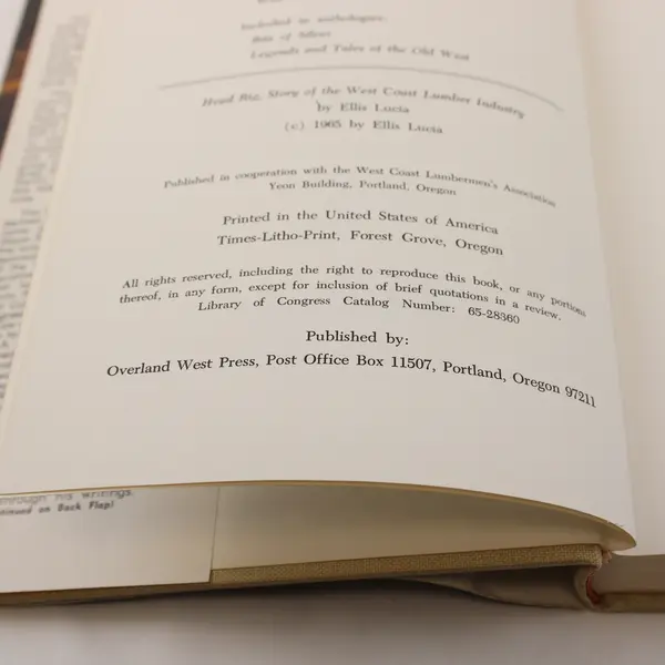 Head Rig Story of the West Coast Lumber Industry Ellis Lucia Signed HC DJ 1965