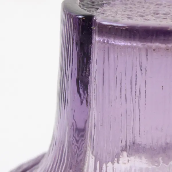 Unbranded Clear Purple Pressed Glass Flower Petal Shaped Votive Candle Holder 3"