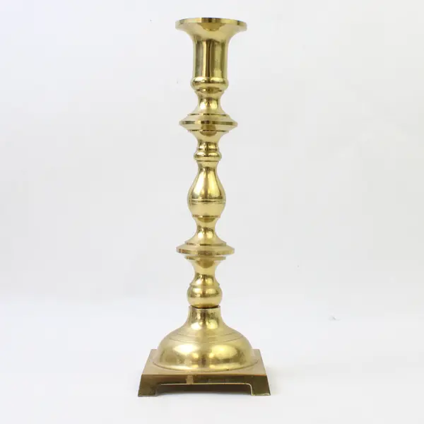 Unbranded Brass Beehive Tapered Candlestick Holder Made In Japan 9.5" Tall