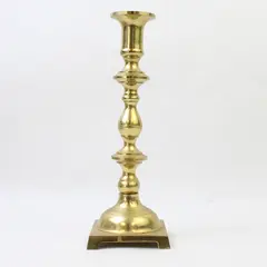 Unbranded Brass Beehive Tapered Candlestick Holder Made In Japan 9.5" Tall