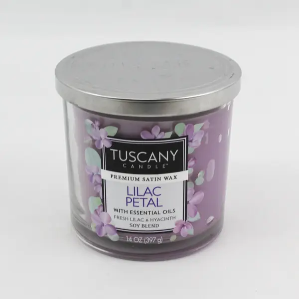 Tuscany Candle Lilac Petal Premium Satin Wax 3-Wick 14oz Soy Blend - UNUSED