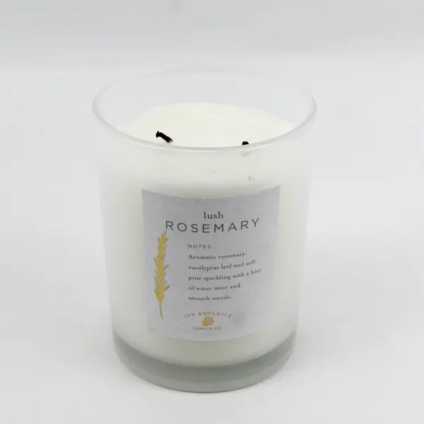 Ivy Botanics Candle Co. Lush Rosemary 14.8oz Large Double Wick - USED 