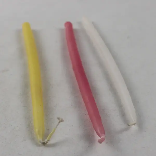 Lot of 22 Hand-Dipped Taper Dinner Candles Pink Yellow White